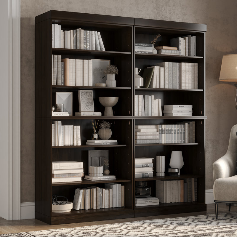 Bibliothèque modulaire haute à 12 étagères, 100 % bois massif, avec étagères réglables et rangement ouvert, 162,5 cm (L) x 181,5 cm (H)