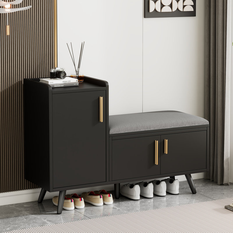 8 Pair Shoe Storage Cabinet, Black