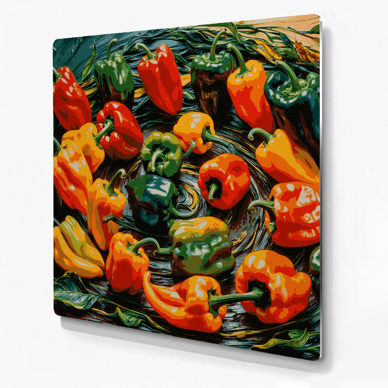 Légumes, poivre et art mural brun Habanero, H 32 po x l 32 po