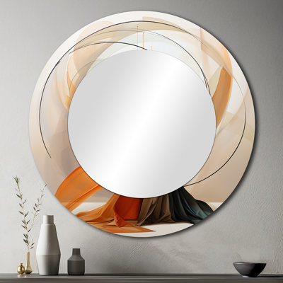 Abstract Contemporary African Dancer I - African American Woman Decorative Mirror, Modern Round Wall Mirror, Printed Metal Art