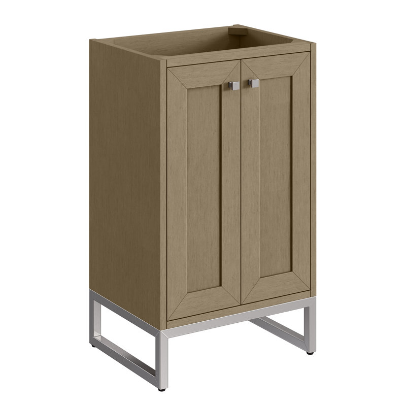 Meuble-lavabo simple l 20 po Chianti, Noyer murmure, Nickel satiné