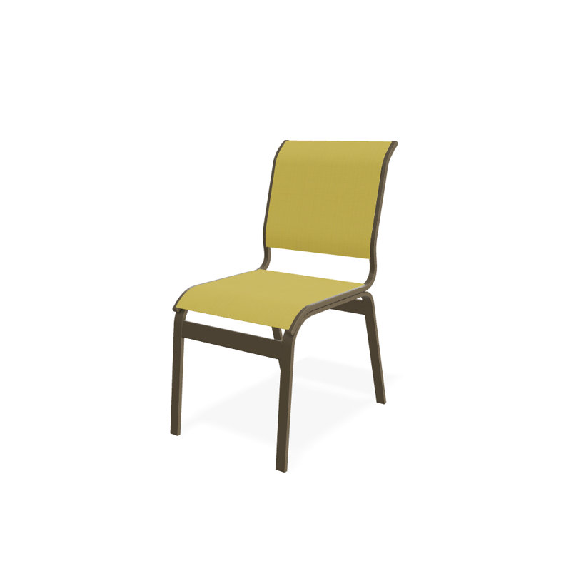 Chaise d'appoint de salle à manger Hiraku, Bois de plage texturé, Jaune 43D