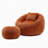 Cloud-Like Memory Foam Bean Bag Chair & Ottoman Set Soft Fabric Lounger with Pillow for Living Room/Playroom-1651008099