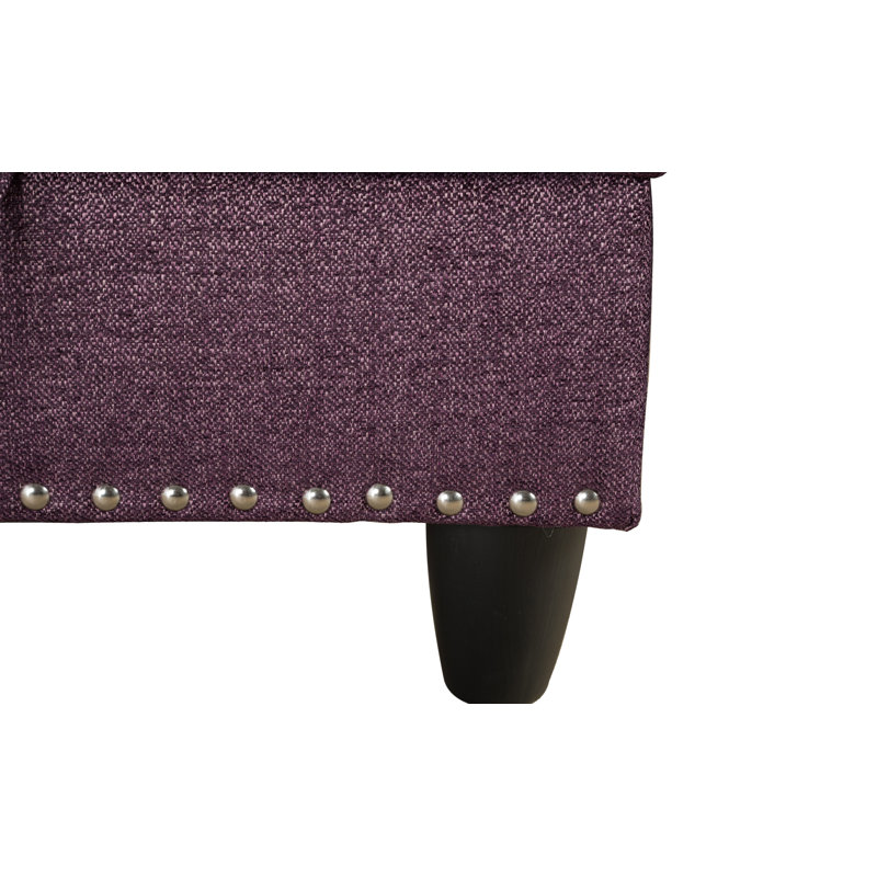 Canapé et méridienne de 97 po de large avec repose-pieds Manervia, Mauve, Orienté à gauche (vu de face)