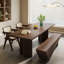 Table de salle à manger rectangulaire en bois massif French French-364894406