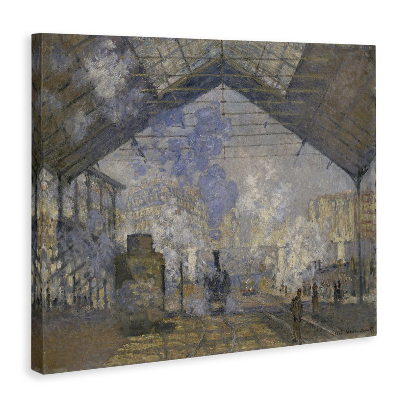 Art mural classique sur toile Station de Monet Saint-Lazare par one1000paintings, H 36 po x l 48 po