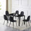Ensemble 7 pièces de table de salle à manger rectangulaire et chaises en verre trempé