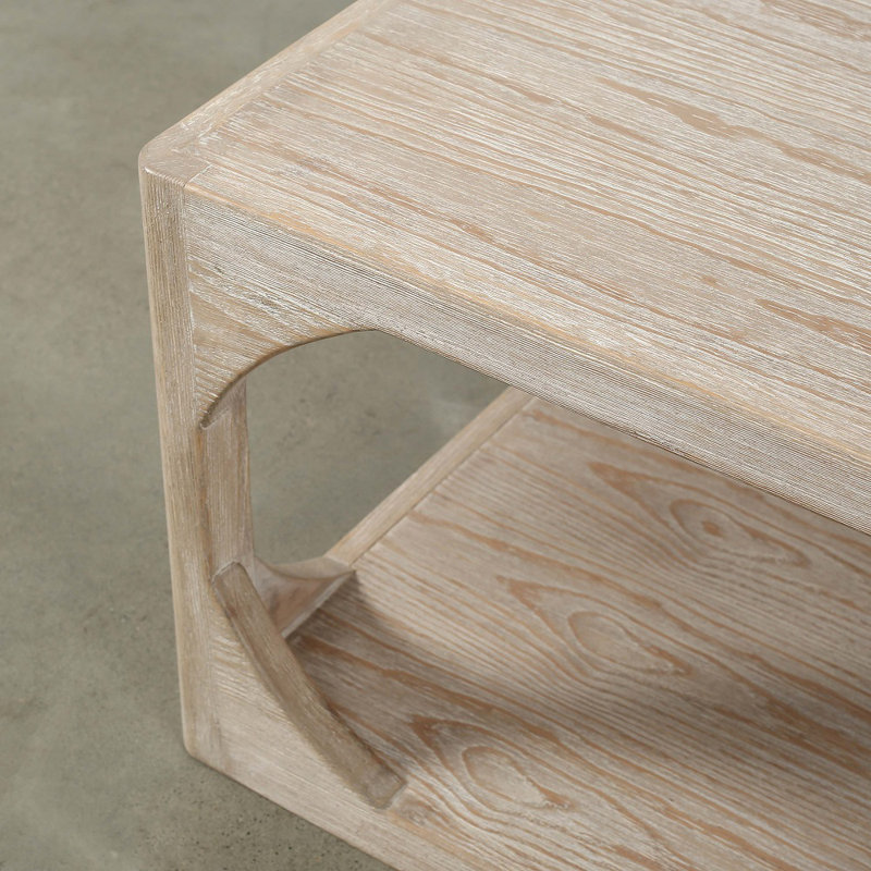 Peking Ming Solid Wood Coffee Table, 16" H x 50" L x 50" W, White