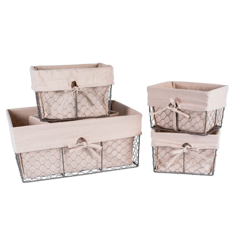 Ensemble de paniers en tissu 5 pièces Colgate, Rustique naturel