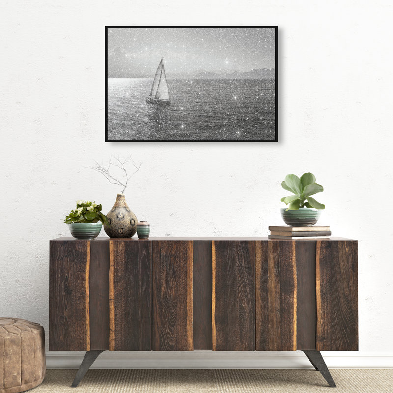 Edge Of Silence Print by Oliver Gal, 31"H x 46"W, Black Floater Frame