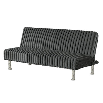 Hini Fold Out Futon Sofa Bed, Modern Chrome Metal Legs