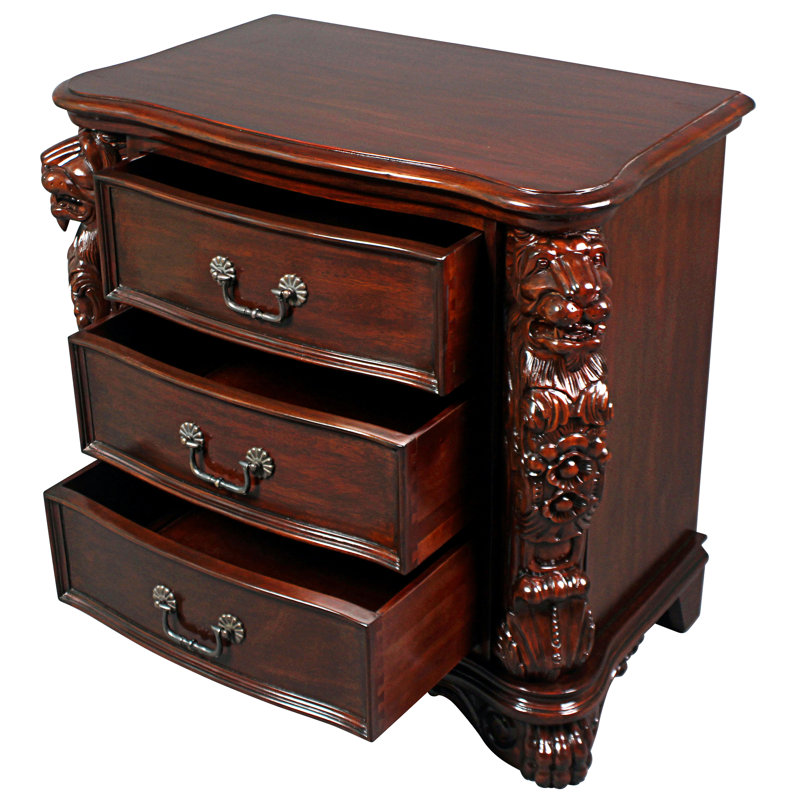 Lord Raffles Solid Wood Top 3 - Drawer End Table