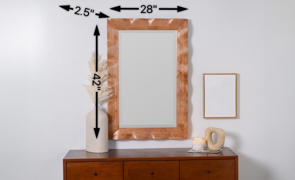 28" Mahogany Accent Mirror, Brown