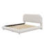 Lit plateforme tapissier avec tissu épais, structure solide et design courbé élégant-730011058-730011087