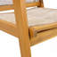Ensemble de 2 chaises de salle à manger d'extérieur, structure en bois au fini teck et corde brune, style cour naturelle, capacité de 400 lb