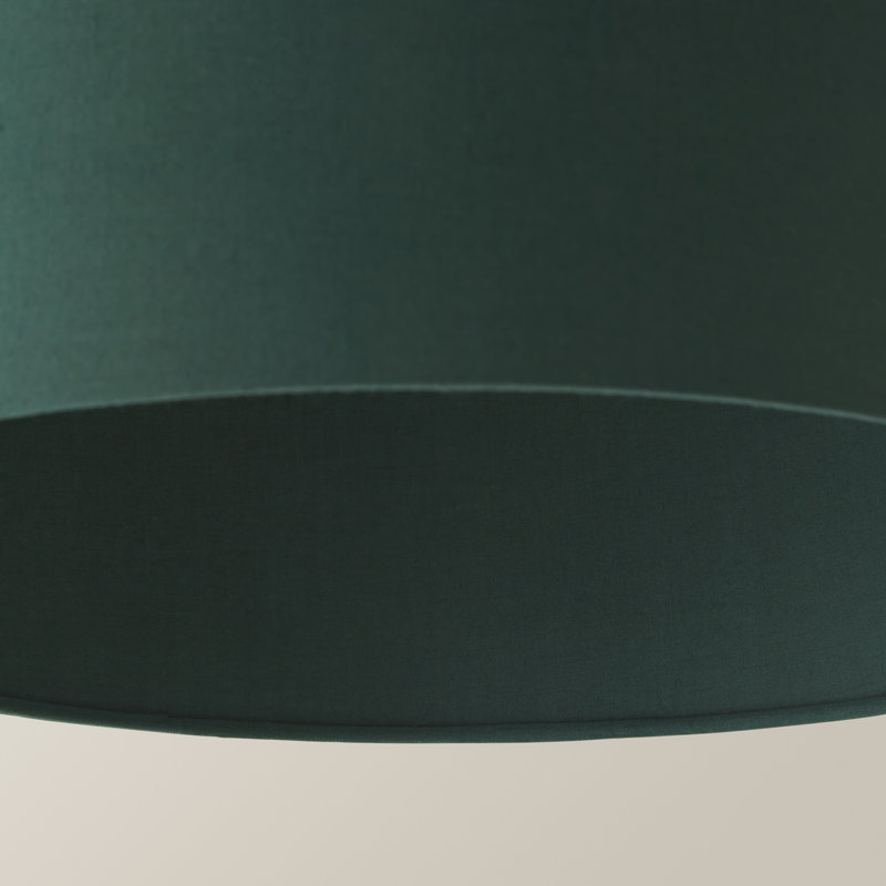 27.5cm H Cotton Drum Pendant Shade ( Screw On ), 25cm H x 45cm W x 45cm D, Dark Green
