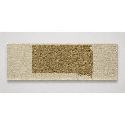 South Dakota State Silhouette — Panoramic Canvas Wall Art