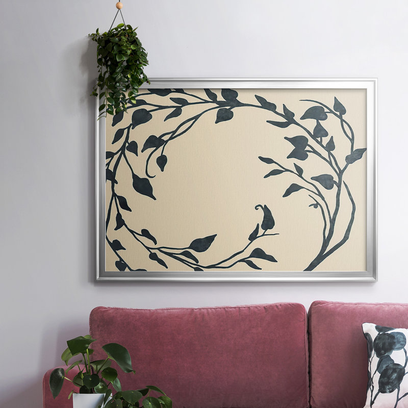 «Tendril Swirl I», reproduction sur toile, H 26 po x l 38 po x P 1,5 po, Toile argentée