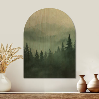 Highland Pine Forest I - impression d'art mural en bois arqué Woodland
