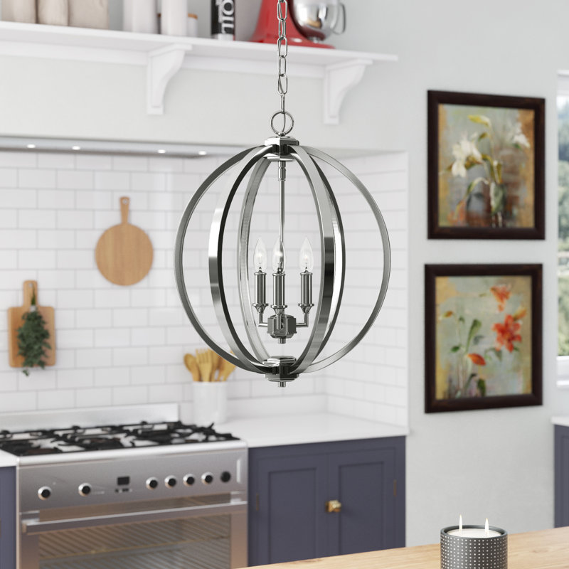 Mcgrath 3 - Light Globe Chandelier, Polished Nickel