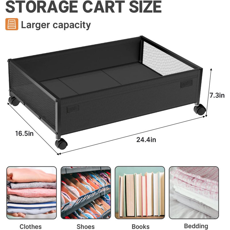 4-pack Under Bed Storage With Wheels & Lids