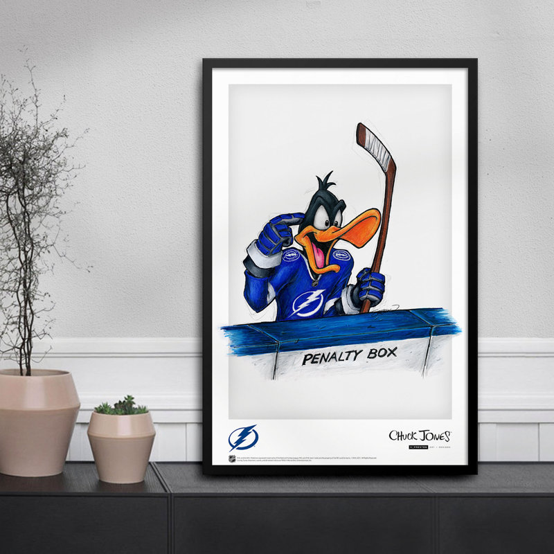 Daffy Duck, New Jersey Devils, affiche d'art par S. Preston, Lightning de Tampa Bay
