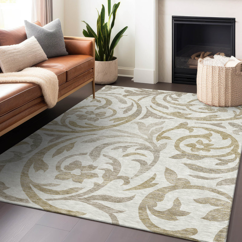 Tapis ivoire Prisco lavable à la machine de qualité supérieure, Rectangle 9' x 12'