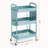 3 Tier Rolling Cart with DIY Hanging Board, Metal Rolling Utility Cart with Wheels Handles Baskets Hooks, Rolling Storage Cart-122550285
