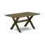 L'ensemble de table de cuisine 5 pièces pour 4 personnes comprend une table de salle à manger rectangulaire avec pieds en X et 4 chaises rembourrées en lin Dahlia-816640995-816640996-816640997