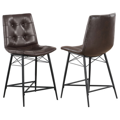 Upholstered Counter Stool with Metal Frame