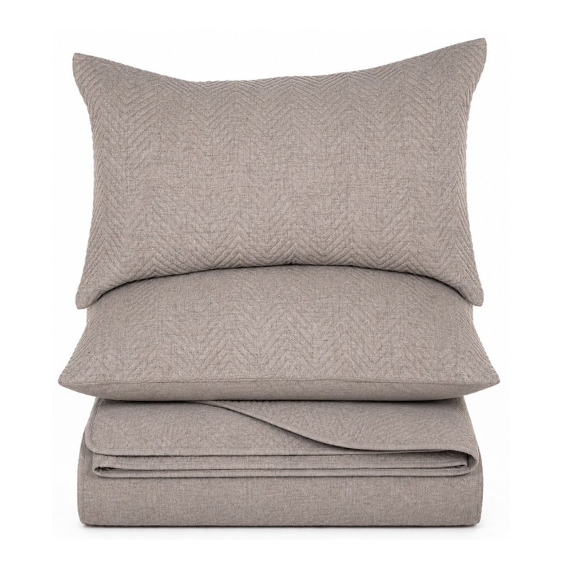 Ensemble de courtepointe taupe Nelson