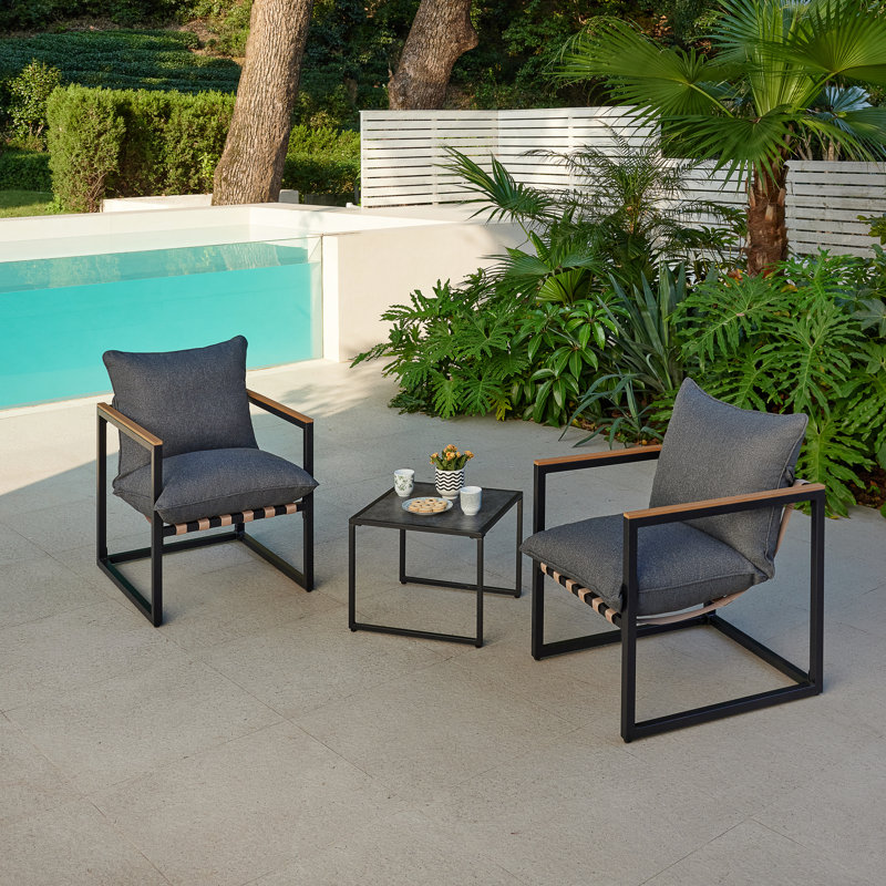 Blazewood 2 - Person Seating Group with Cushions, Grey