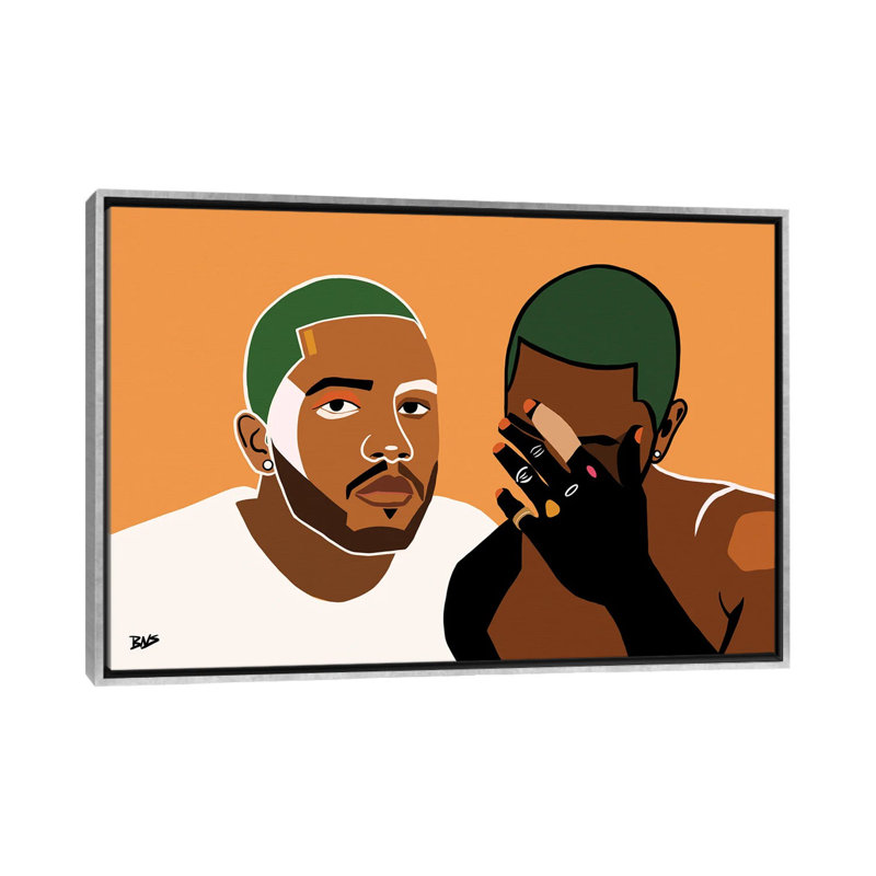 « Frank » par Bria Nicole-impression d’art graphique, Toile avec cadre argenté, Pas de tapis, H 18 po x l 26 po x P 1,5 po