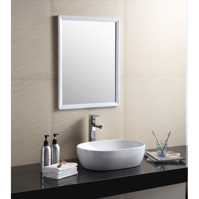 Modern Vitreous China Oval Vessel Bathroom Sink