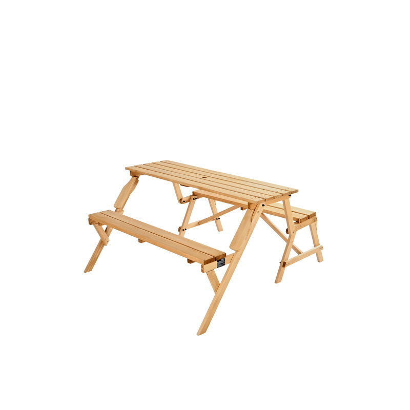 Table de pique-nique et banc convertibles 2-en-1 en bois