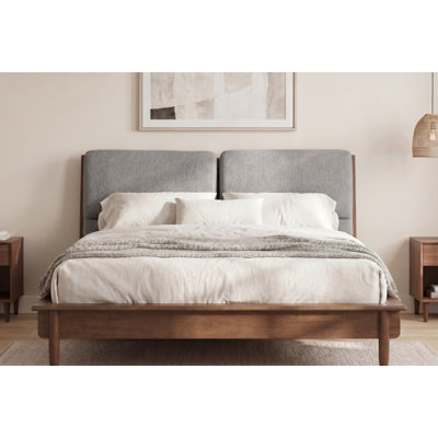 Lit plateforme Casados avec panneaux tapissés et base de lit