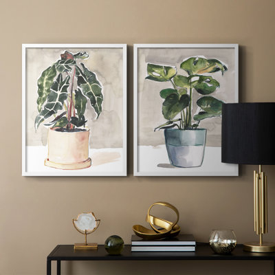 Reproduction encadrée I-Premium en pot - plante prête à accrocher - aucun clou requis - aucun clou requis