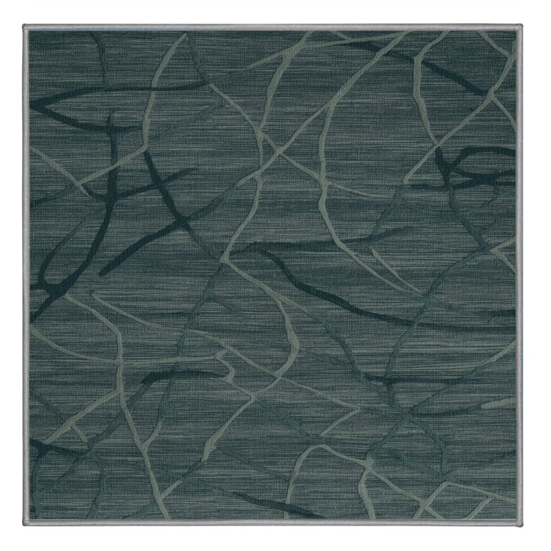 Tapis abstrait gris lavable à la machine, Carré 6 pi