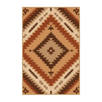 Tapis oriental moelleux doux et moelleux de style oriental brun - reliure brun clair