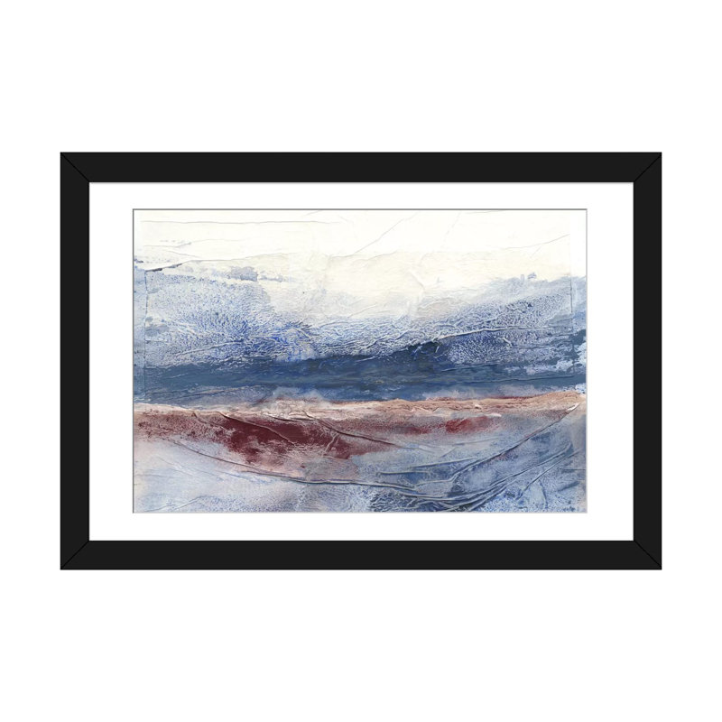 «Horizon Spray I» par Renée Stramel, impression sur toile tendue, H 24 po x l 32 po x P 1 po, Papier d'art encadré noir