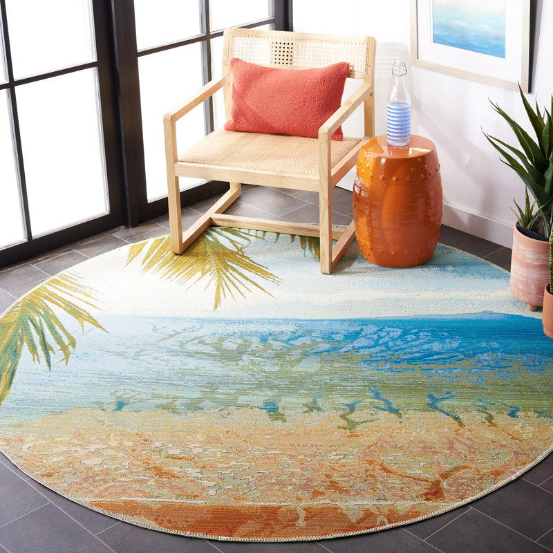 Tapis d'intérieur / extérieur Kennard 500 Performance Southwestern, Rond 6 pi 6 po
