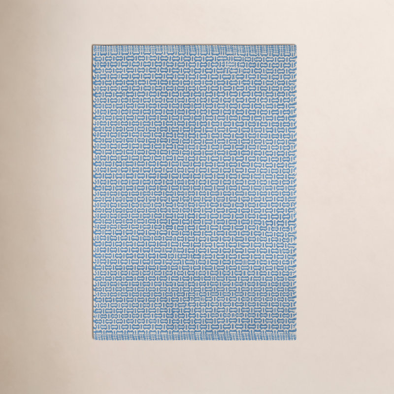 Miss Muffet Handwoven Cotton Rug, French Blue, Rectangle 7'6" x 9'6"