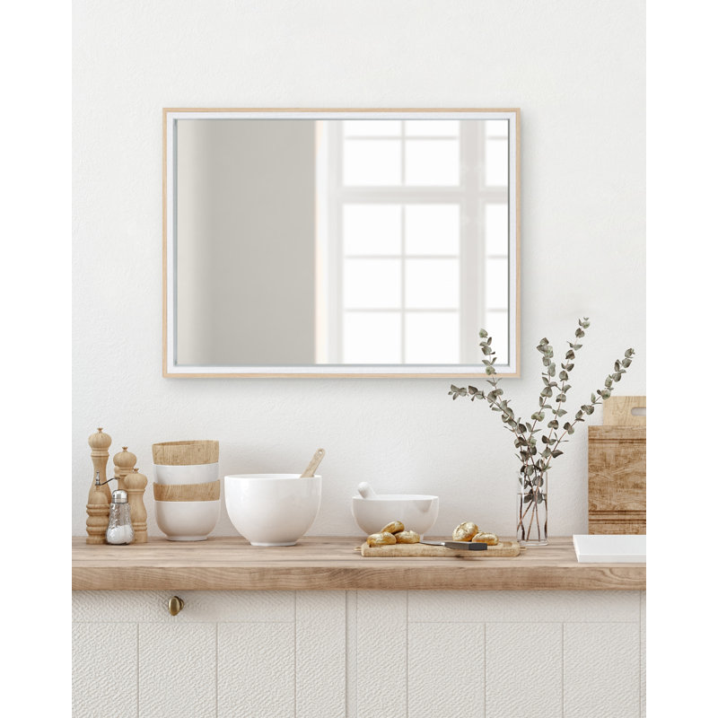 Swarthout Flat Mirror, White/Natural 