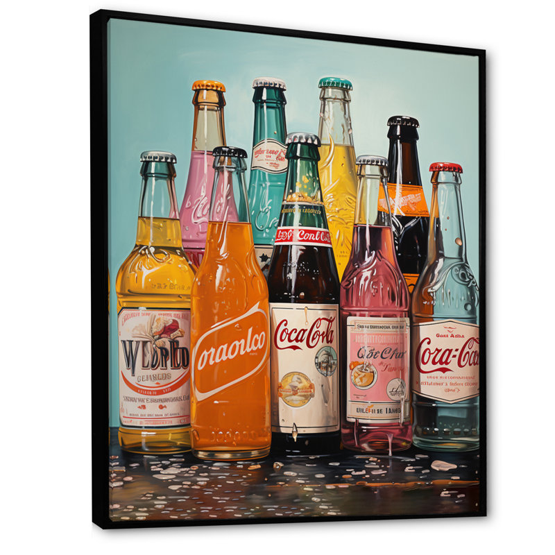 Bryonwood Pop Art 1950S Cocktail Emotion IV sur toile, H 40 po x l 30 po x P 1,5 po, Cadre flottant noir