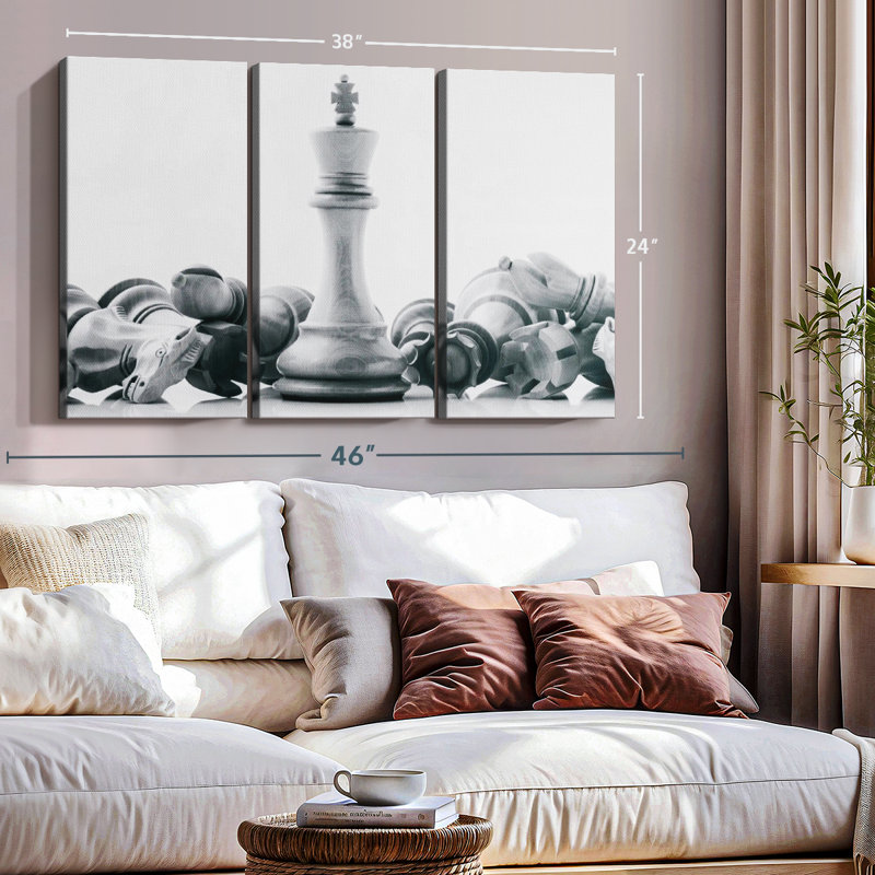 " Chess Game Victory " 3 - Pieces, 24" H x 38" W x 1.25" D