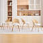 Faux Leather Rattan Back Dining Chairs-8919310