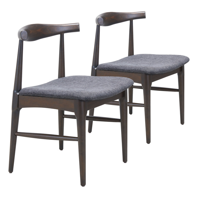 Chaise de salle à manger Tuzka (ensemble de 2), gris et espresso