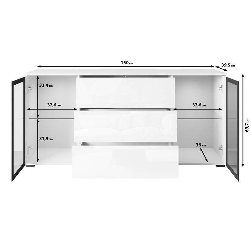 Demicah Laminate 3 - Drawer Standard Accent Chest, Brown/White