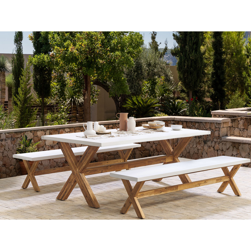 Monsey 6 - Person Acacia Patio Dining Set with Rectangular Table