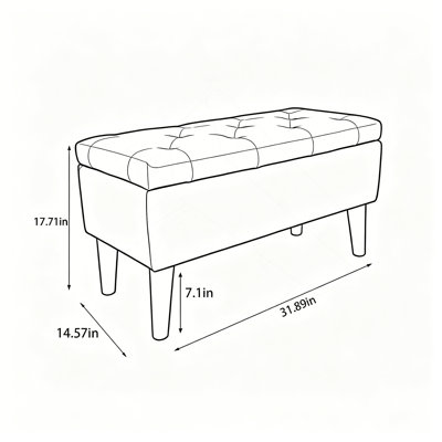 Banc ottoman de rangement avec plateau intégré